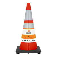 Xpose Safety 28" Slim Line Orange Heavy-Duty PVC Traffic Cone with 7 lb. Base and Double Reflective Collars OTC28SL-64-1-X