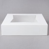 10 inch x 10 inch x 2 1/2 inch White Auto-Popup Window Bakery Box - 200/Bundle