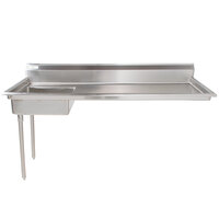 Regency 72 inch 16-Gauge Stainless Steel Soiled / Dirty Undercounter Dishtable - Right
