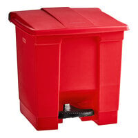 Rubbermaid FG614300RED 32 Qt. / 8 Gallon Red Rectangular Step-On Trash Can