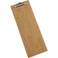 American Metalcraft BB4 4 1/2" x 12 1/2" Bamboo Wood Clipboard Menu Holder