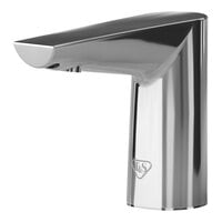 T&S WaveCrest ECW-3152 Polished Chrome Deck Mount Sensor Faucet with 4" Modern Edge Spout and 0.5 GPM Vandal-Resistant Non-Aerated Spray Device