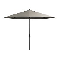 Lancaster Table & Seating 11' Round Graphite Crank Lift Black Aluminum Umbrella