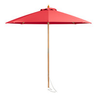 Lancaster Table & Seating 7 1/2' Round Pulley Lift Bamboo Umbrella