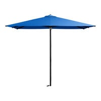 Lancaster Table & Seating 9' Square Cobalt Pulley Lift Black Aluminum Umbrella