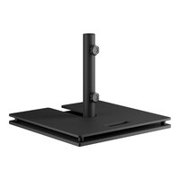 Lancaster Table & Seating 50 lb. Square Black Steel Umbrella Base with 30 lb. Stack Plate