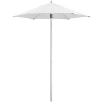 Lancaster Table & Seating 6' Round Ivory Push Lift Black Aluminum Umbrella