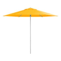 Lancaster Table & Seating 9' Round Yellow Push Lift Silver Aluminum Umbrella