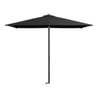 Lancaster Table & Seating 9' Square Black Pulley Lift Black Aluminum Umbrella