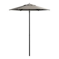 Lancaster Table & Seating 6' Round Graphite Push Lift Black Aluminum Umbrella