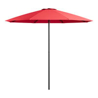 Lancaster Table & Seating 9' Round Push Lift Black Steel Umbrella