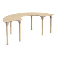Flash Furniture Bright Beginnings 15"-23" Adjustable Height Half Circle Beech Wooden Preschool Classroom Activity Table