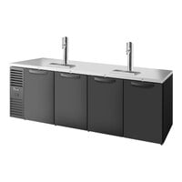 True TDR108-RISZ1-L-B-SSSS-1 108" 2 Single Tap Kegerator Beer Dispenser - Black, (5) 1/2 Keg Capacity