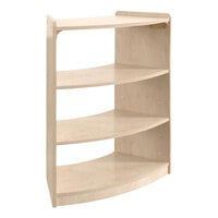 Flash Furniture Bright Beginnings 24" x 31 1/2" Wooden 3-Shelf Corner Open Storage Unit with Bowed Front