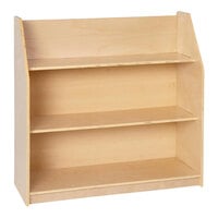 Flash Furniture Hercules 31 1/2" x 31 1/2" Wooden 3-Shelf Book Display Unit with Angled Side Panels