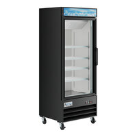 Avantco GDC-23-HC 28 3/8" Black Left-Hinged Swing Glass Door Merchandiser Refrigerator with LED Lighting