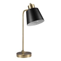 Globe 18" Modern Glam Matte Brass / Matte Black Desk Lamp - 120V, 60W