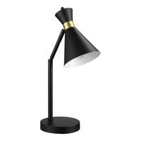 Globe 16" Industrial Luxe Matte Black / Matte Brass Desk Lamp - 120V, 60W