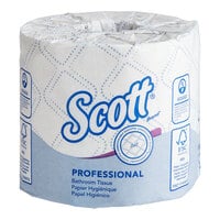 Scott® Professional 4" x 4" Individually-Wrapped 2-Ply Standard 550 Sheet Toilet Paper Roll - 20/Case