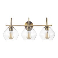 Globe 3-Light Mid-Century Modern Brass Vanity Light - 120V, 60W