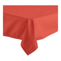 Oxford 54" x 96" Rectangular Rust 100% Spun Polyester Hemmed Cloth Table Cover - 12/Case