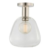 Element + Artifact Matthew 9" Diameter Polished Nickel Pendant Light with Clear Glass - 120V, 40W