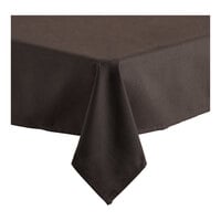Oxford 54" x 96" Rectangular Chocolate Brown 100% Spun Polyester Hemmed Cloth Table Cover - 12/Case