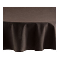 Oxford 72" Round Chocolate Brown 100% Spun Polyester Hemmed Edge Cloth Table Cover - 12/Case