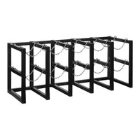 Justrite 70" x 26" x 30" Gas Cylinder Barricade Rack for 10 Vertical Cylinders 35172