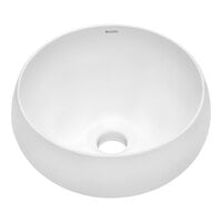 Ruvati RVB0312 Vista 12" White Vitreous Porcelain Ceramic Circular Above-Counter Bathroom Vessel Sink