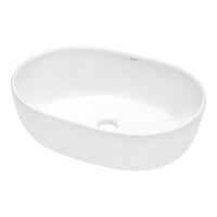 Ruvati RVB0419 Vista 19" x 14" White Vitreous Porcelain Ceramic Oval Above-Counter Bathroom Vessel Sink