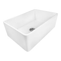 Ruvati RVL2100WH Fiamma 30" x 20" White Fireclay Reversible Farmhouse Apron-Front Sink