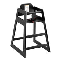 Lancaster Table & Seating Standard Height Wooden High Chair with Black Finish - Assembled