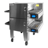 Lincoln Aperion 2424G-0002-DBLSTACK 74" Natural Gas Double Stacked Impinger Conveyor Oven - 120,000 BTU