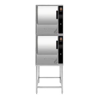 Groen (2)GSSP-BL-3GS SmartSteam Pro 6-Pan Stainless Steel Stacked Boilerless Gas Steamer - 108,000 BTU