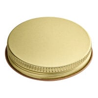 58/400 Gold Metal Lid with Plastisol Liner - 100/Pack
