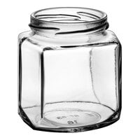 9 oz. Oval Hex Glass Jar - 12/Case