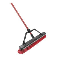 Libman 1230 24" Multi-Surface Push Broom with Squeegee and 60" Steel Handle - 3/Case