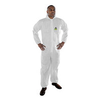 Cordova Defender II White Microporous Film and Non-Woven Polyolefin Coveralls with Elastic Hood, Waist, Wrists, and Ankles