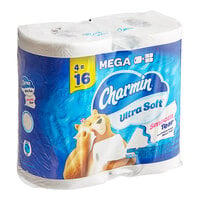 Charmin Ultra Soft 4"x4" 2-Ply 224 Sheet Toilet Paper Mega Roll - 32/Case