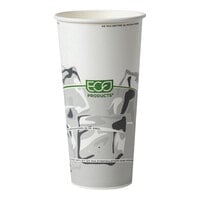 Eco-Products GreenStripe 22 oz. PLA Compostable Paper Cold Cup - 1000/Case