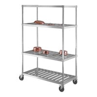 New Age 60" x 24" x 74" Aluminum Mobile Pot and Pan Drying Rack PM2460