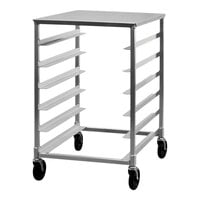 New Age 23 1/8" x 30" x 38" 12 Tray Side Load Aluminum Tray Rack with Stainless Steel Top NS834