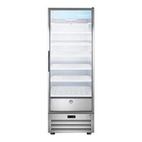 Summit Appliance ACR1718RH Accucold ACR Series 17.0 Cu. Ft. Stainless Steel Glass Door Reach-In Pharmacy Refrigerator with Right-Hand Swing Door - 115V