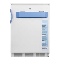 Summit Appliance FF7LWBIMED2 Accucold ACR Series 5.5 Cu. Ft. White / Blue Built-In Undercounter Reach-In Medical Refrigerator - 115V