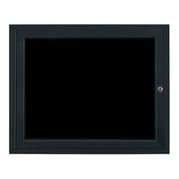 United Visual Products 24" x 18" Black Single Door Enclosed Magnetic Menu Board