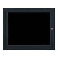 United Visual Products 29" x 23" Black Single Door Enclosed Magnetic Menu Board