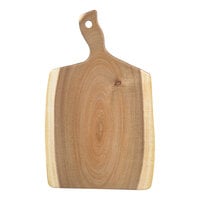Tablecraft Acacia Collection 14" x 9" x 3/4" Rectangular Acacia Wood Serving Board with Curved Handle