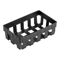 Tablecraft Forge Collection 12 3/4" x 10 1/2" x 4 1/4" Half Size Black Steel Storage Basket 11695