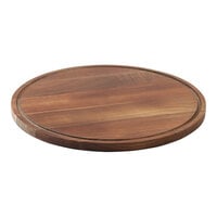 Tablecraft Acacia Collection 12 1/2" x 5/8" Round Acacia Wood Cake Plate 11440